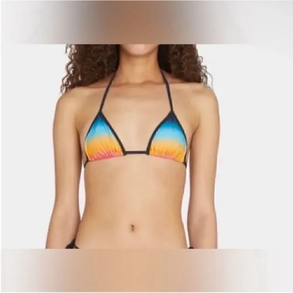 The Attico NWT Ombre Print Multi Color Triangle Bikini Top Size XS